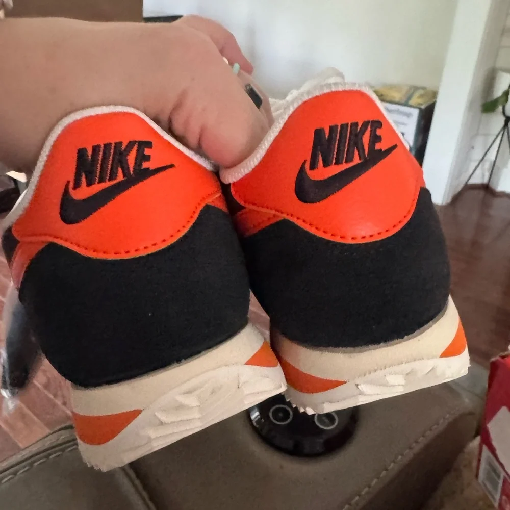 Nike Cortez TXT Black/Safety Orange-Sail Men's Athletic Shoes - Picture 6 of 7